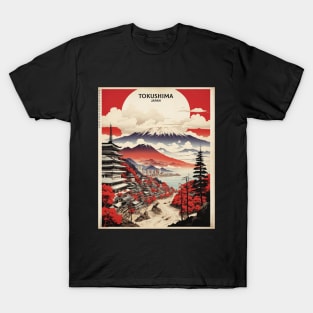 Tokushima Japan Travel Vintage Tourism Poster T-Shirt